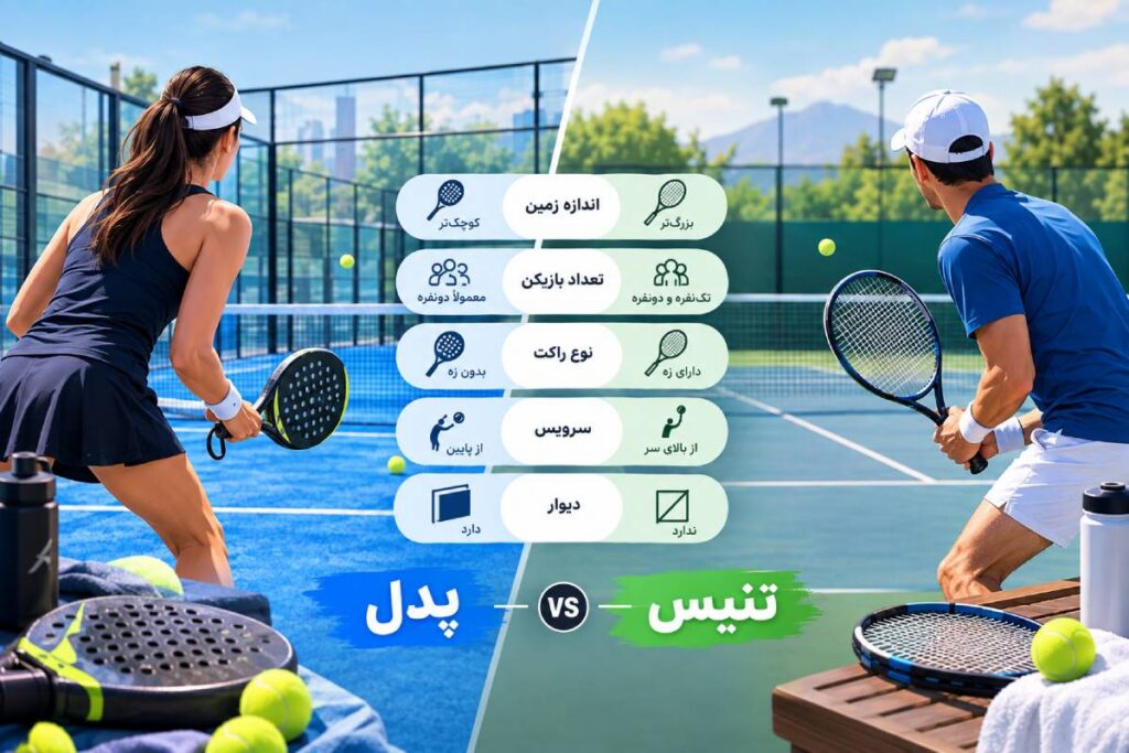 تفاوت تنیس و پدل